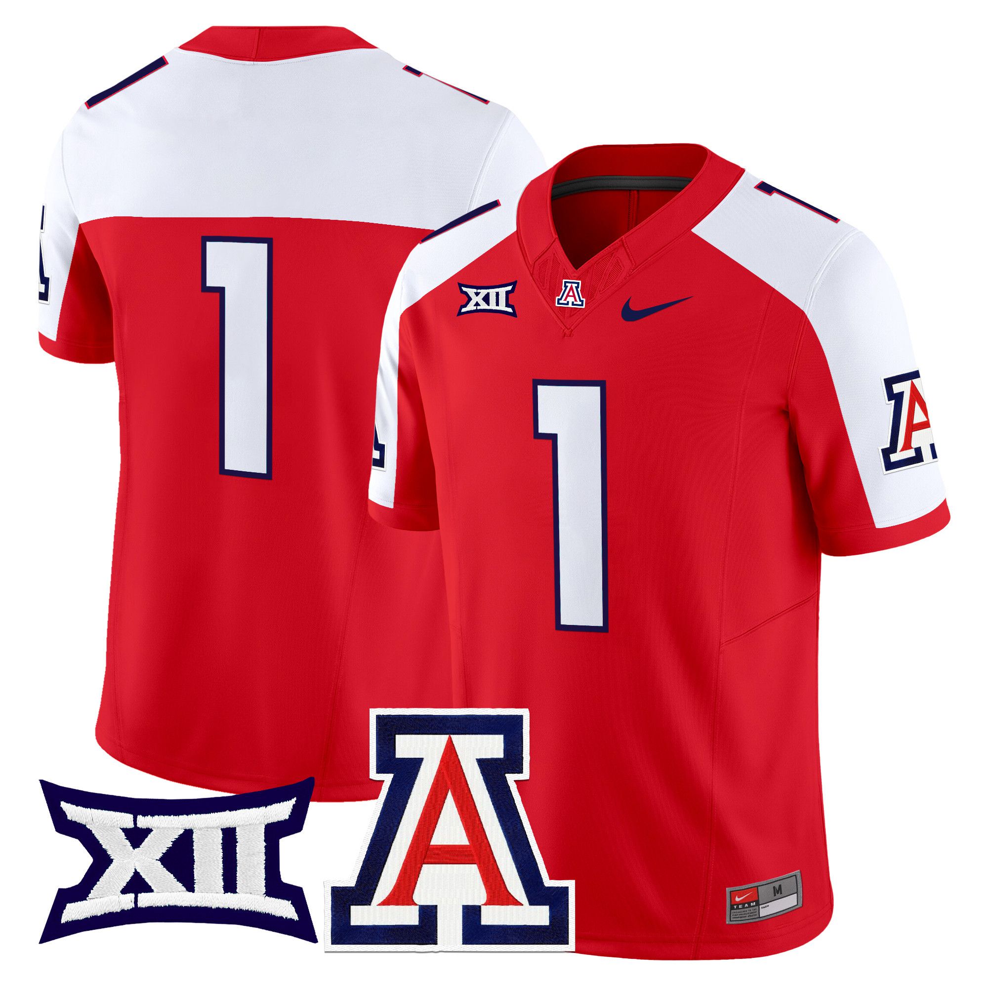 Men Arizona Wildcats #1 No Name Red Nike 2024 Vapor Limited NCAA Jersey->customized ncaa jersey->Custom Jersey